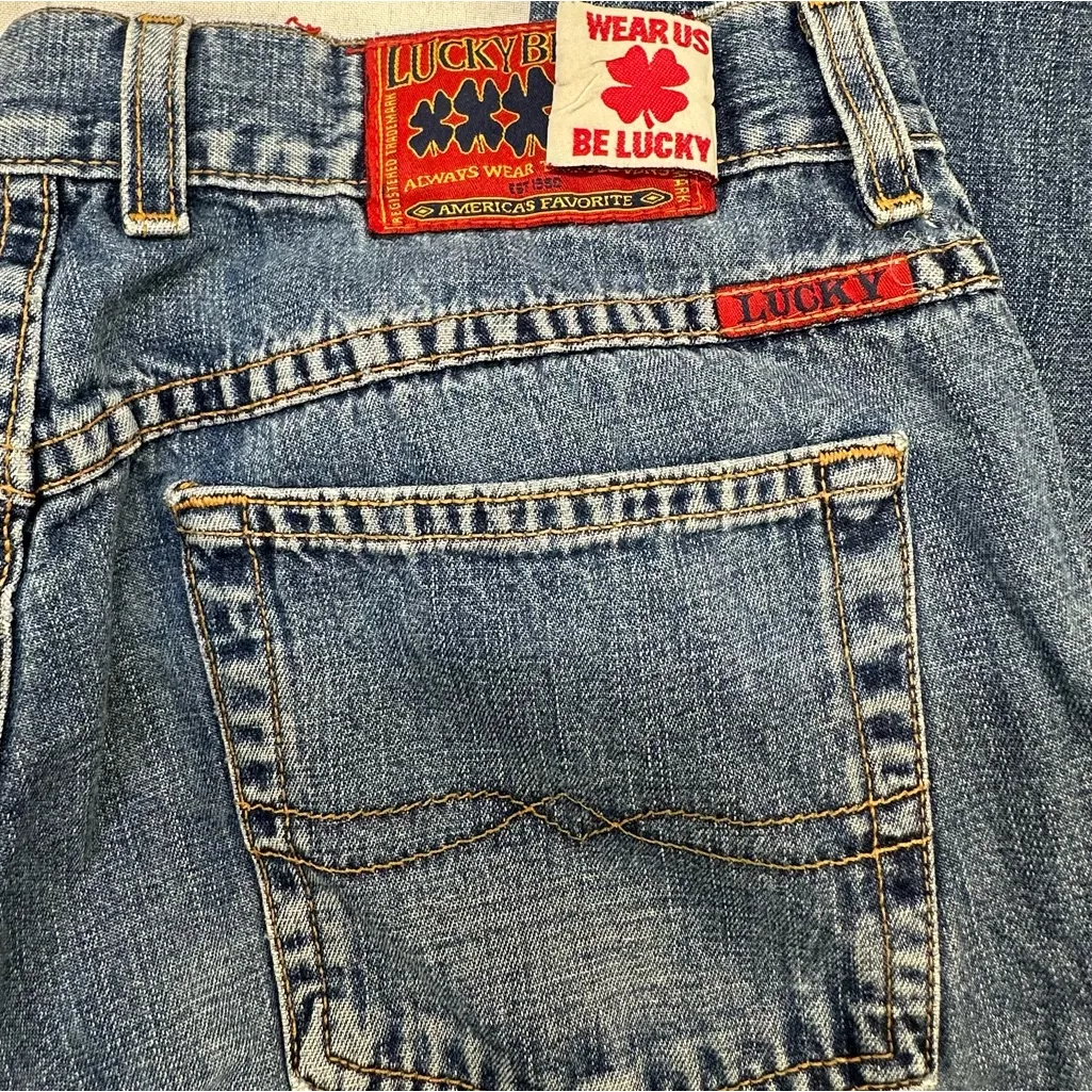 VTG Lucky Brand Sz 10 Peanut Pant Lower Rise Long Flare Women’s Jeans USA 90s - Image 7