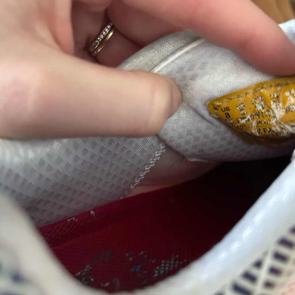 Skechers Work Uno SR White Lace Up Athletic Shoes slip resistant 8 rainbow - Image 6