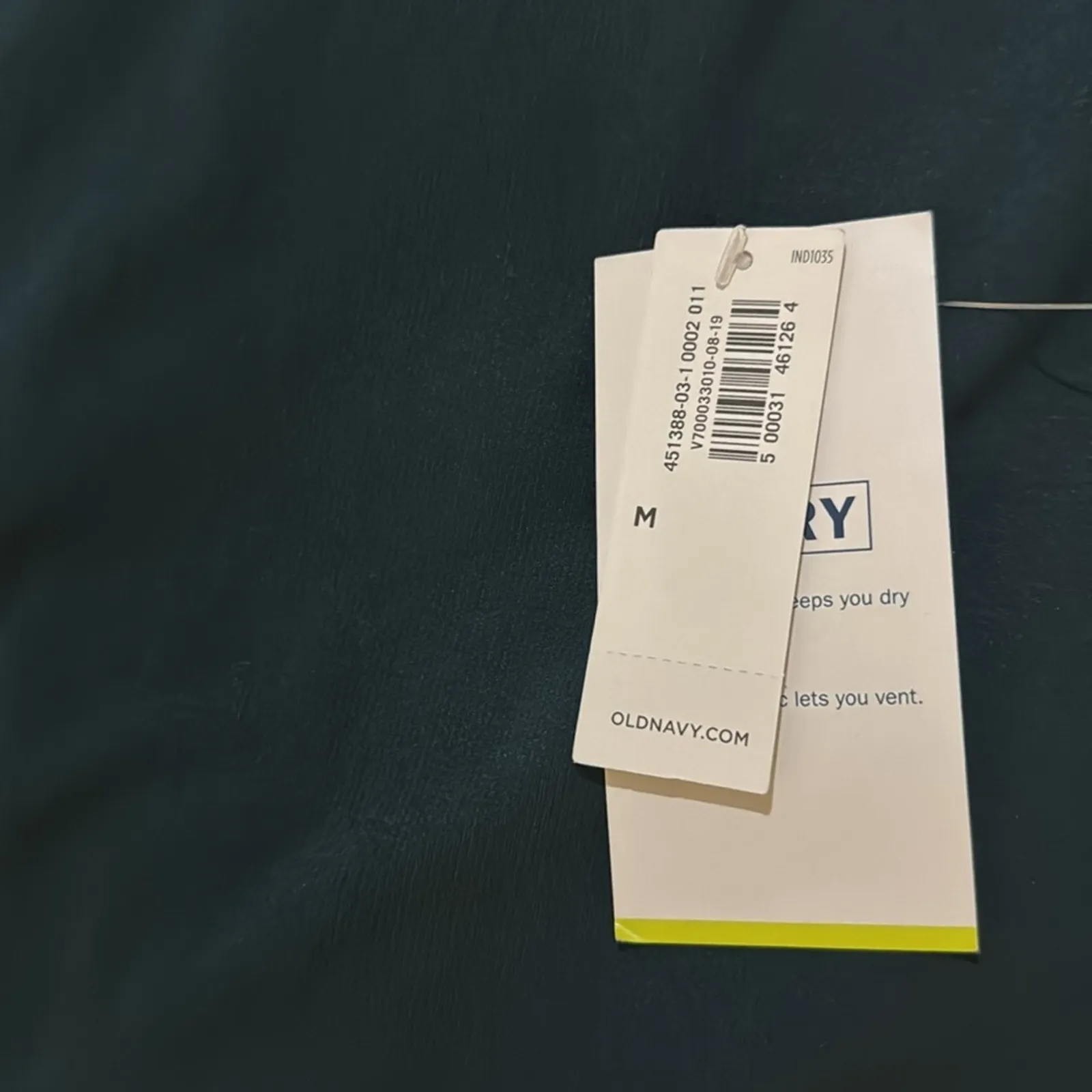 Old Navy Active Go-Dry Fitted Seamless Top - Dark Teal Size M - Image 5