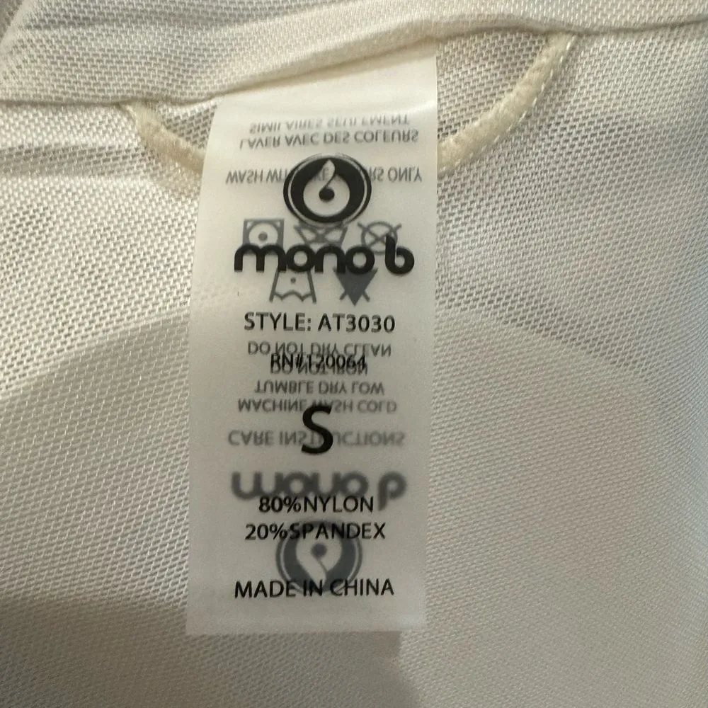 Mono B ivory black corset style sports bra leggings active set small NWT - Image 8