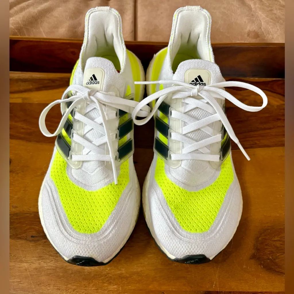 ADIDAS ULTRABOOST 21 White Solar Yellow Women’s Running Shoes - Image 2