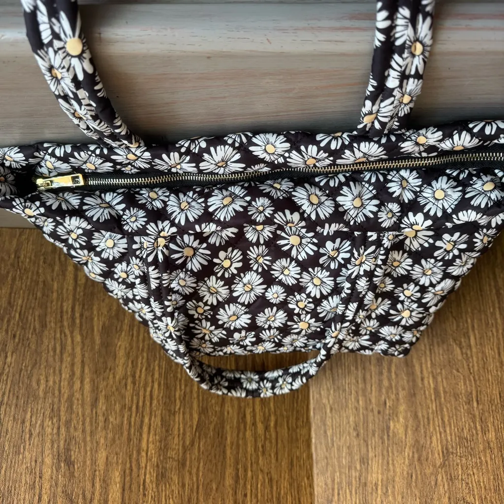 NANETTE LAPORE Large Blue Quilted Daisy Print Tote Bag Errands‎ School Work - Image 5