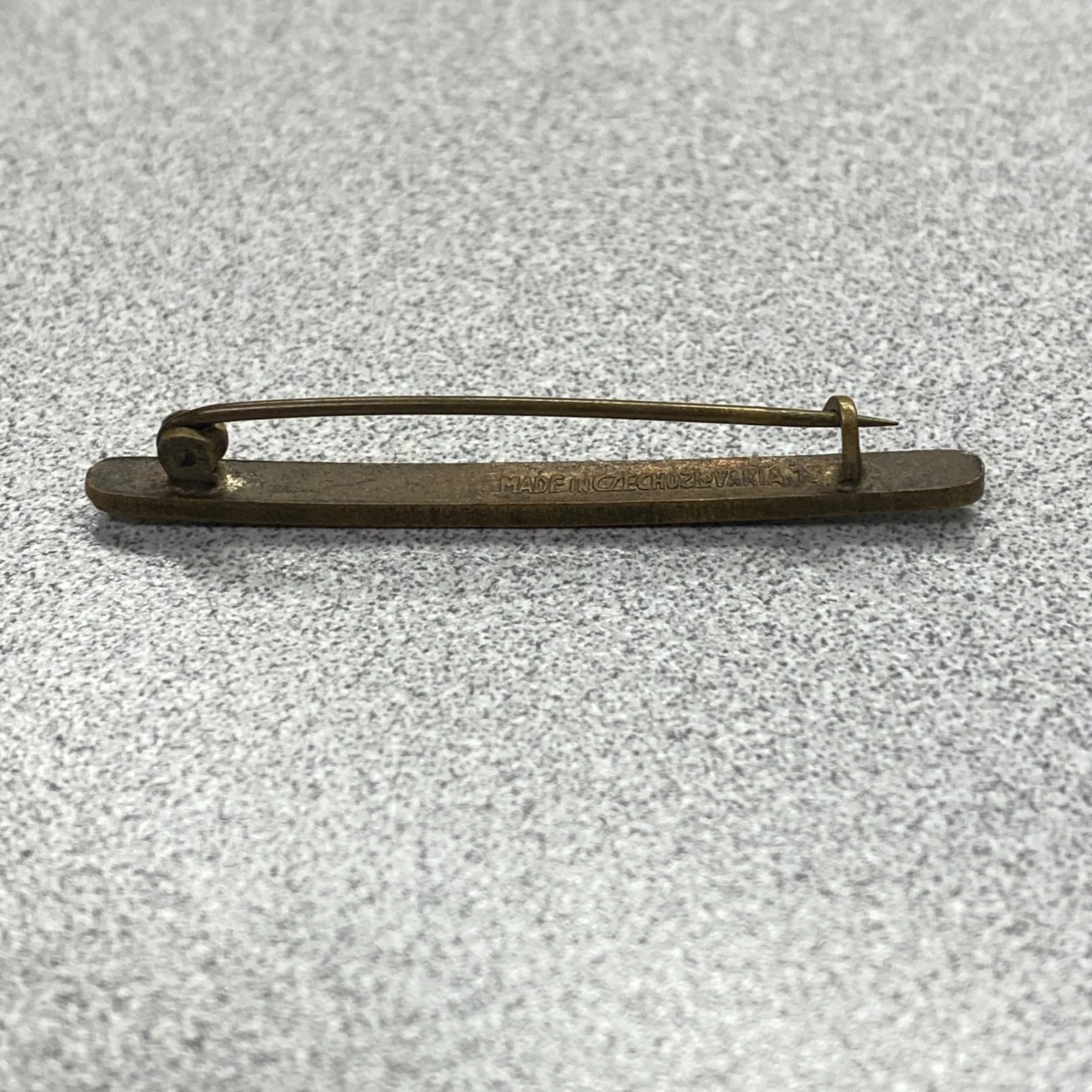 Antique Czechoslovakia Art Nouveau Enamel Floral Bar Brooch Collectible Pin White - Image 4