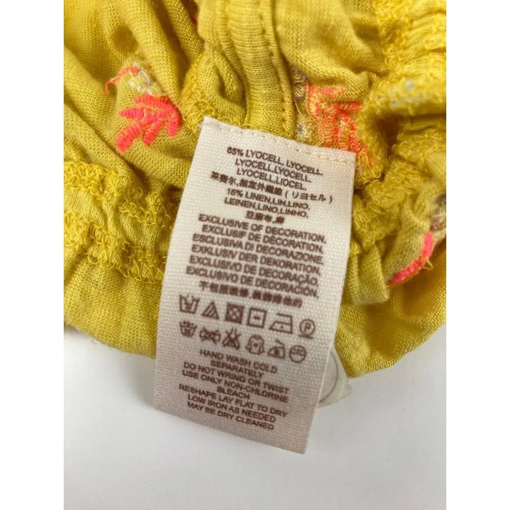 NWT Free People Full Bloom Top in Sun Drop Yellow Womens Size Small Summer Boho - Image 8