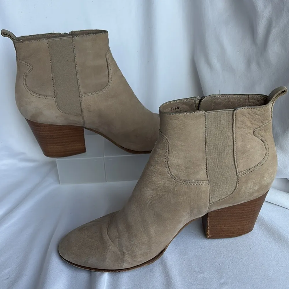 Nurture "Nolan" Suede Booties, Tan, 3" Heel, Size 9 Tan - Image 2