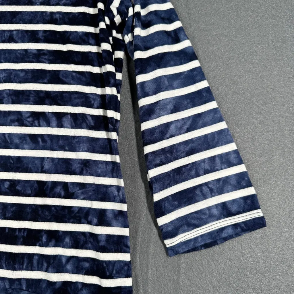 Blue Curl Beachwear‎ Womens Small Blue White Stripe Hooded Swimsuit Cover-up - Image 6