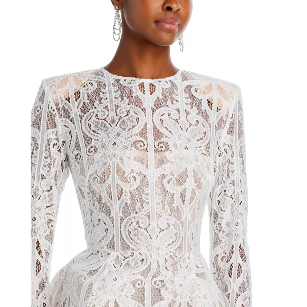 NWT BRONX AND BANCO Casey Lace Mini Dress White Small Long Sleeve Designer Dress - Image 9