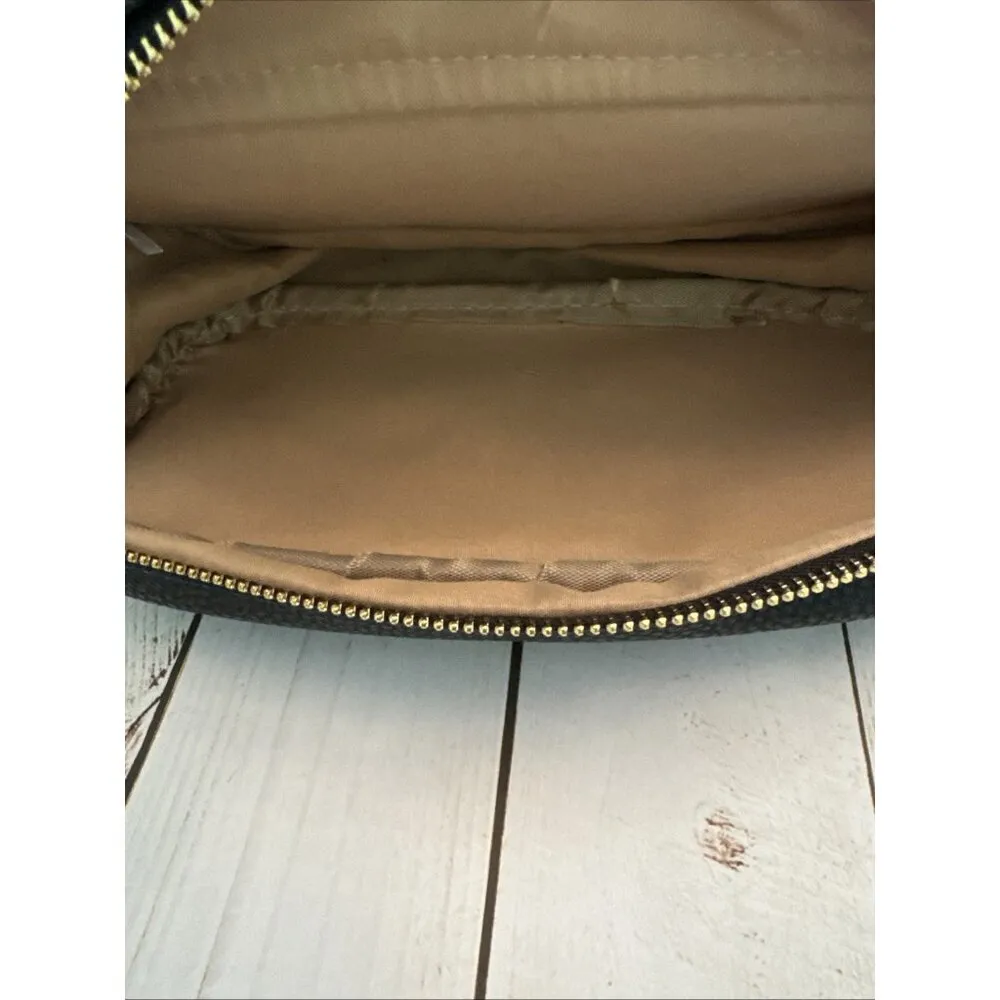 Trina Turk Black Pebbled Leather Hanging Travel Cosmetic Jewelry Bag 10x6x2” EUC - Image 6