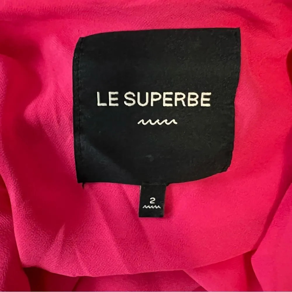 LE SUPERBE Pink Velvet Slipping Out V Neck Bias Cut Maxi Dress Size 2 - Image 7