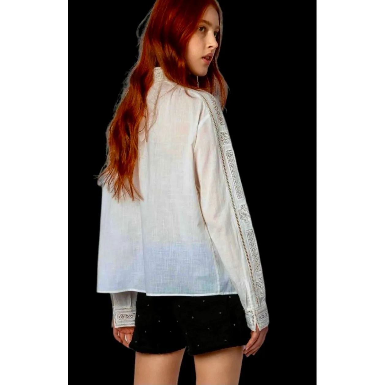 Zadig & Voltaire Teddy Eyelet Trim Blouse Judo M - Image 3