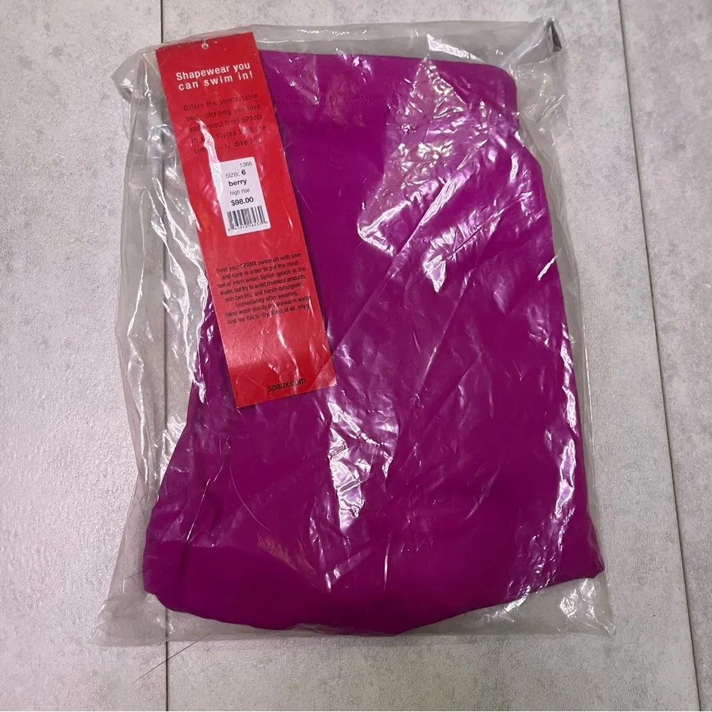 Spanx Berry Purple High Rise Shapewear You Can Swim In Slimming Modest NWT SZ 6 - Image 10