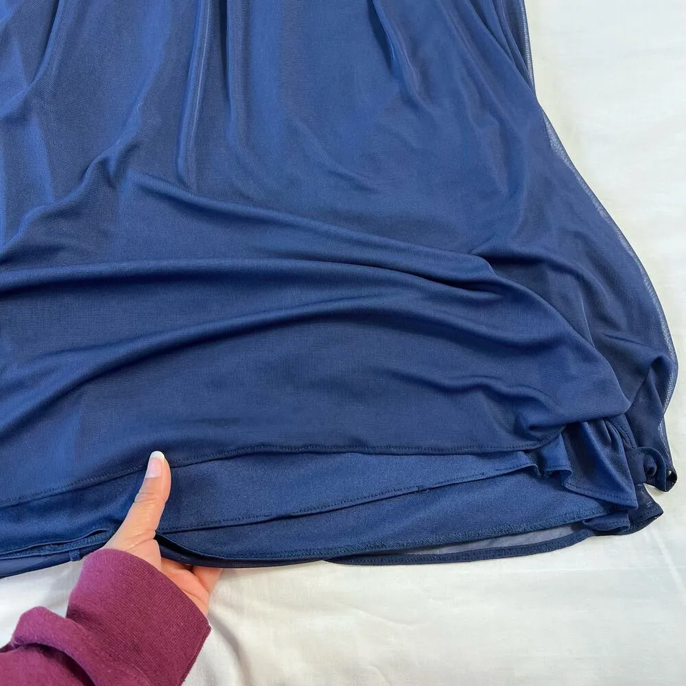 David's Bridal Women's 2 Blue Midi Light Weight Brides Maid Navy Formal Dress - Image 7