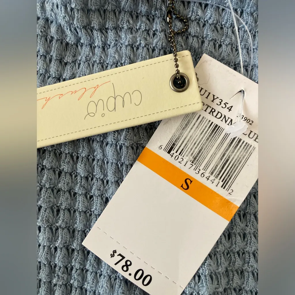 NWT Cupio Waffle Knit drawstring waist top S Small - Image 5