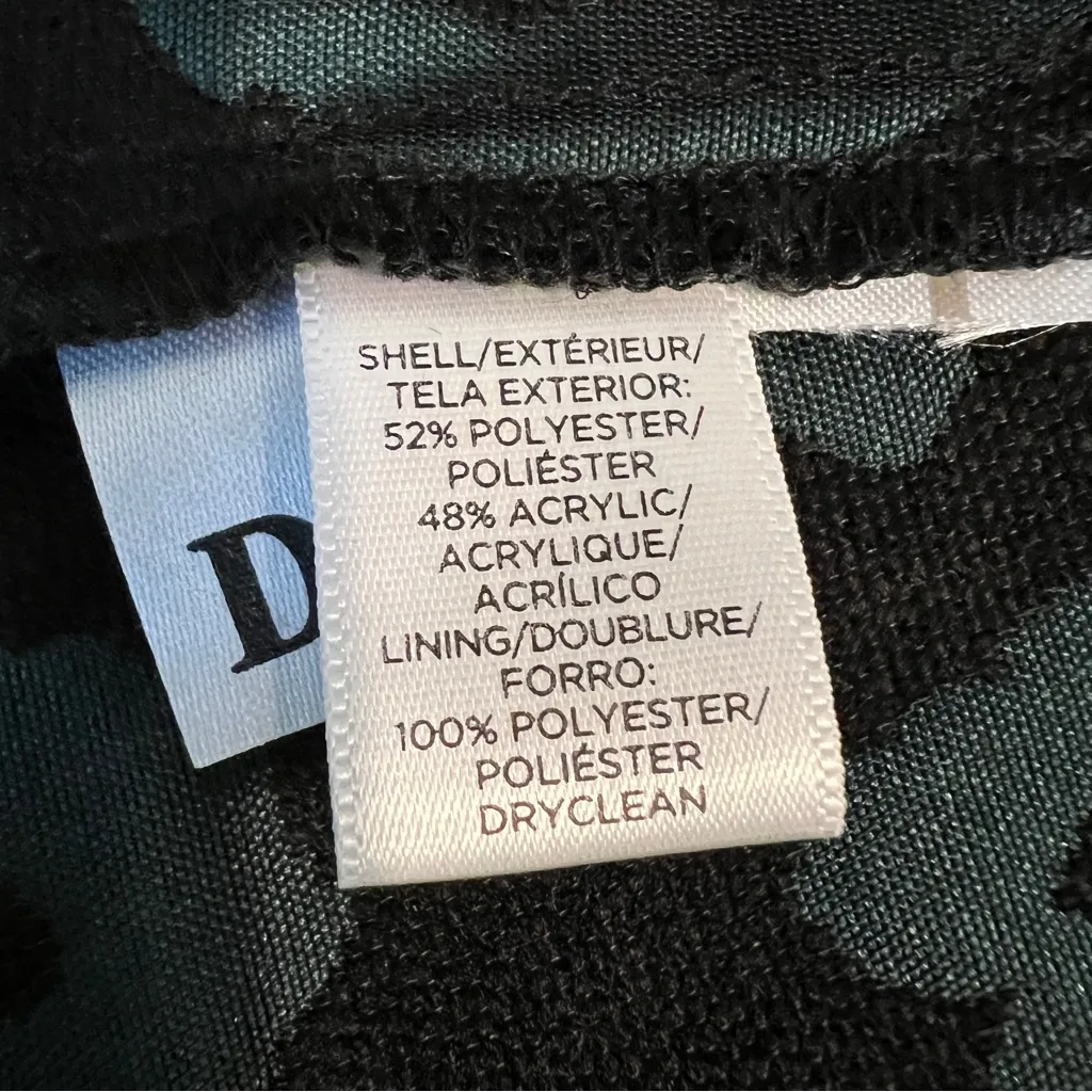 LOFT dress cocktail jacquard green black animal print sleeveless size 4 - Image 11