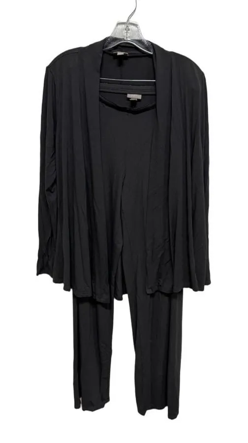 J. Jill Black Open Front Cardigan Lounge Pajama Set Size Small Comfort - Image 1