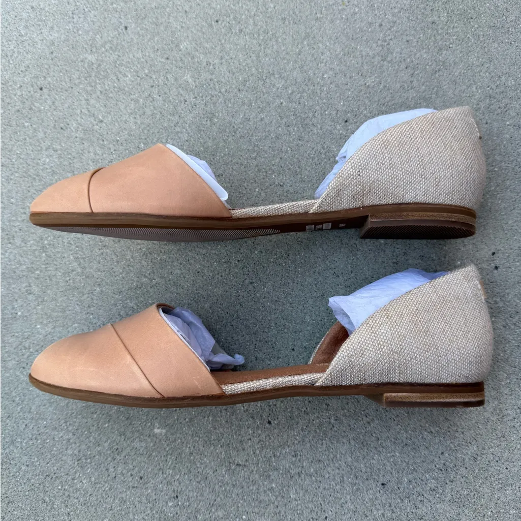 NWT Toms Jutti D’Orsay Honey Leather & Gold Metallic Woven Flats Women’s Size 8 - Image 5