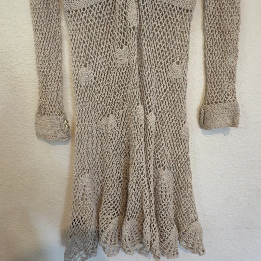 Vintage Betsey Johnson Crochet Dress Glass Beads Size M - Image 10