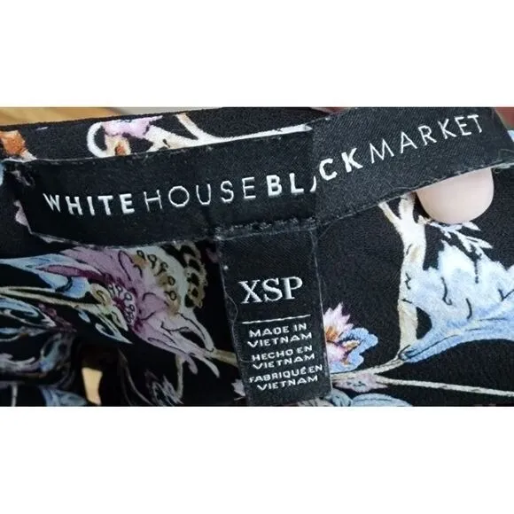 White House Black Market Floral‎ Cami Top Sleeveless V-Neck Blouse  Size XSP - Image 5