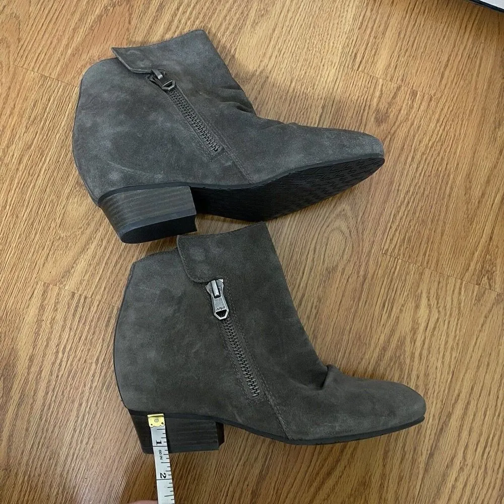 NEW Anthropologie NAYA Fillie Gray suede leather ankle boot size US 9 - Image 4