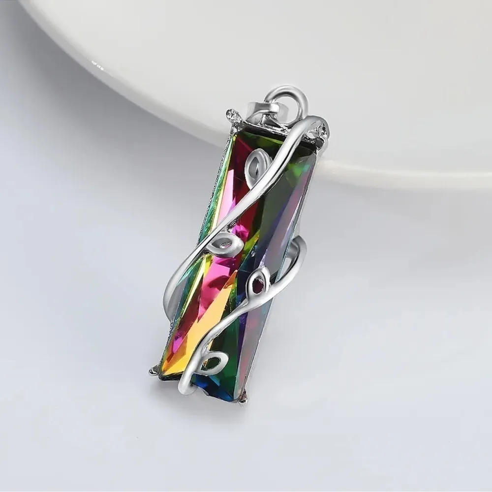 Silver Rainbow Pendant Necklace NWT - Image 5