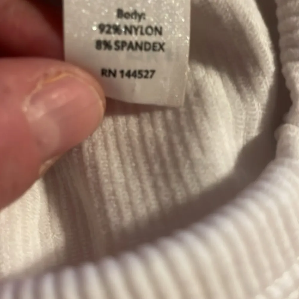 90 Degree By Reflex White Short Sleeve Ribbed Tee M Basic Casual Workout Beach Size M - Image 5