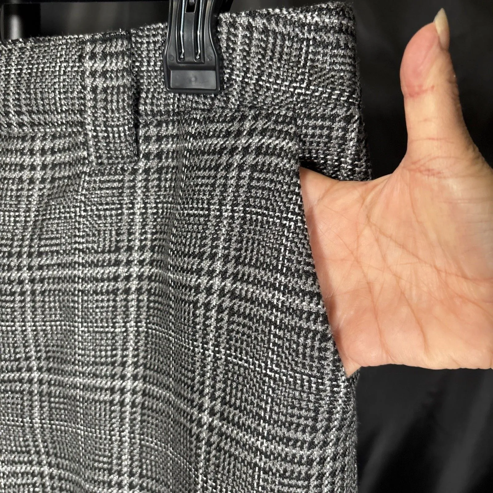 Worthington Woman Pants Plaid Houndstooth Dress Career Side Zipper Size 12 - Image 5