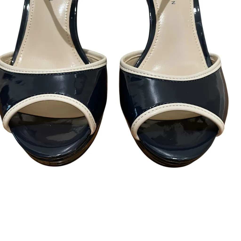 Anne Klein Zetenia Two-Tone Double Strap Platform Heels Navy Women Size 8 - Image 5