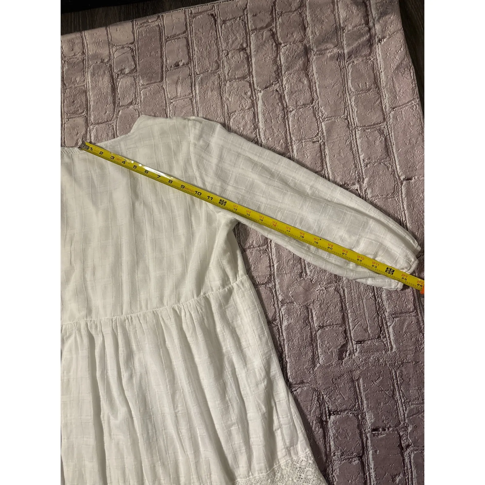 Knox Rose Babydoll Embroidered Peasant Mini Dress No Size Boho Oversize Cowgirl - Image 11