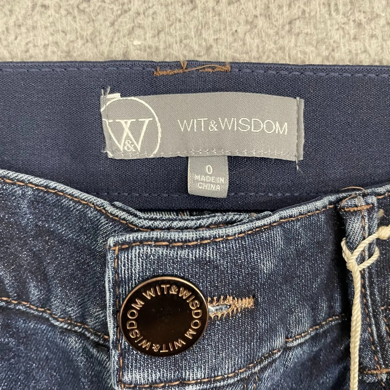 Wit & Wisdom Sam High Rise Jeans Women 0 Dark Wash Absolution Wide Leg NWT Blue - Image 3