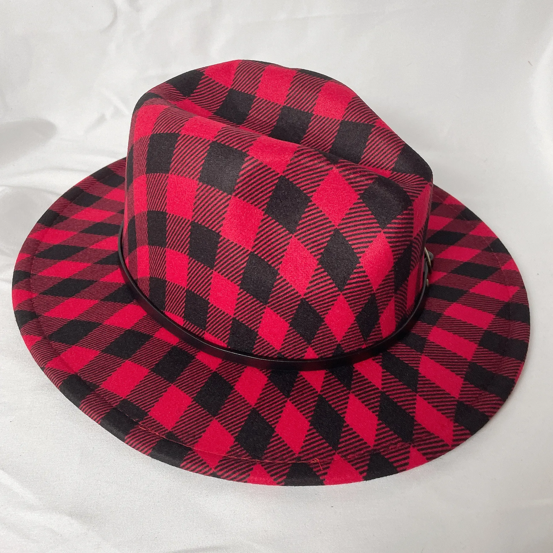 Western Wide Brim Cowboy Felt Hat Red - Image 2