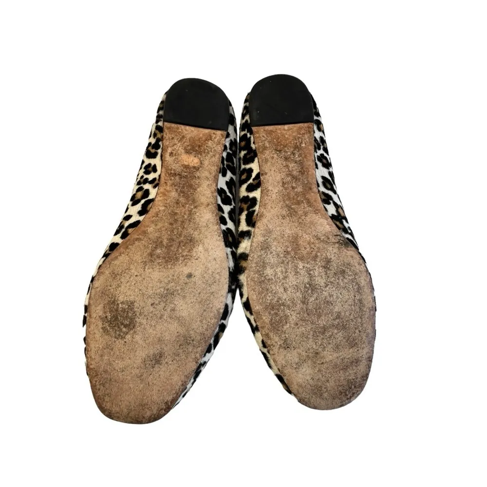 Ann Taylor | Pony Hair Cheetah Print Ballet Flats Leather Size 7.5 - Image 6
