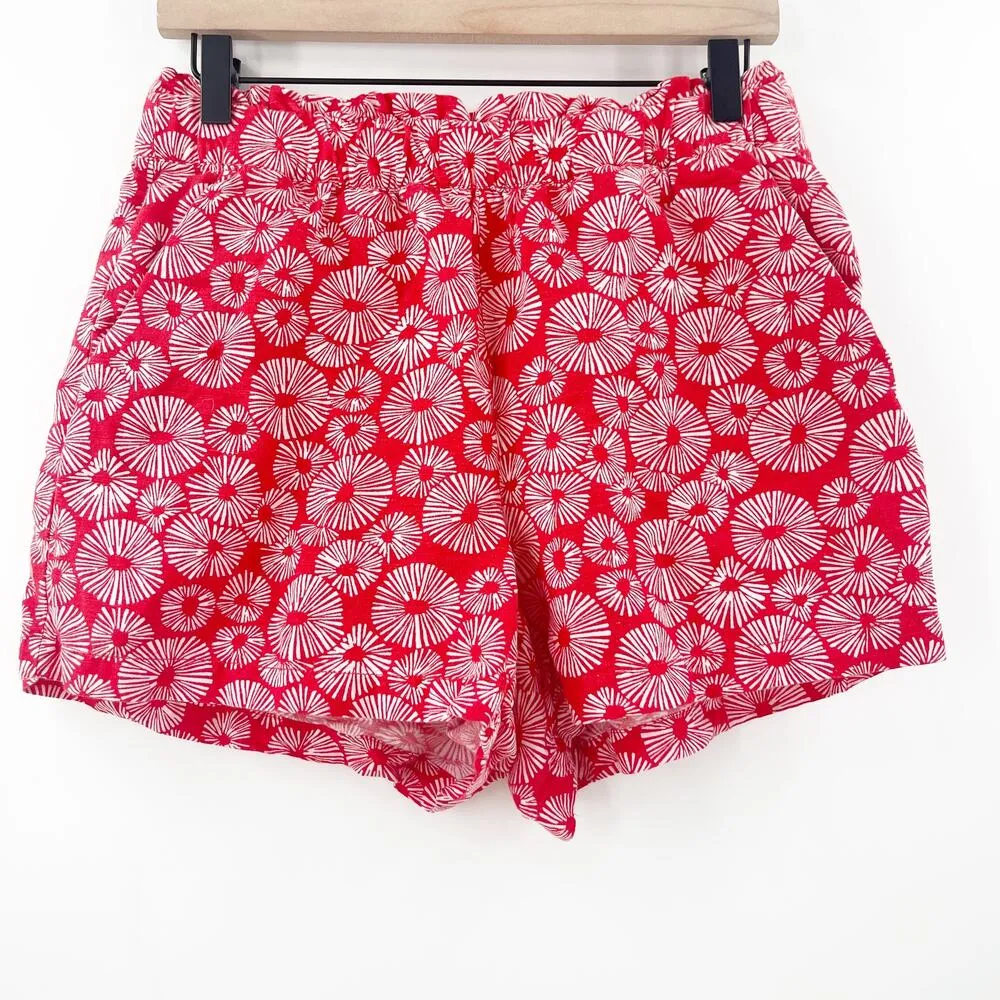 LOFT ANN TAYLOR Shorts Size Small Pull On Firework Linen Blend Floral Office - Image 2