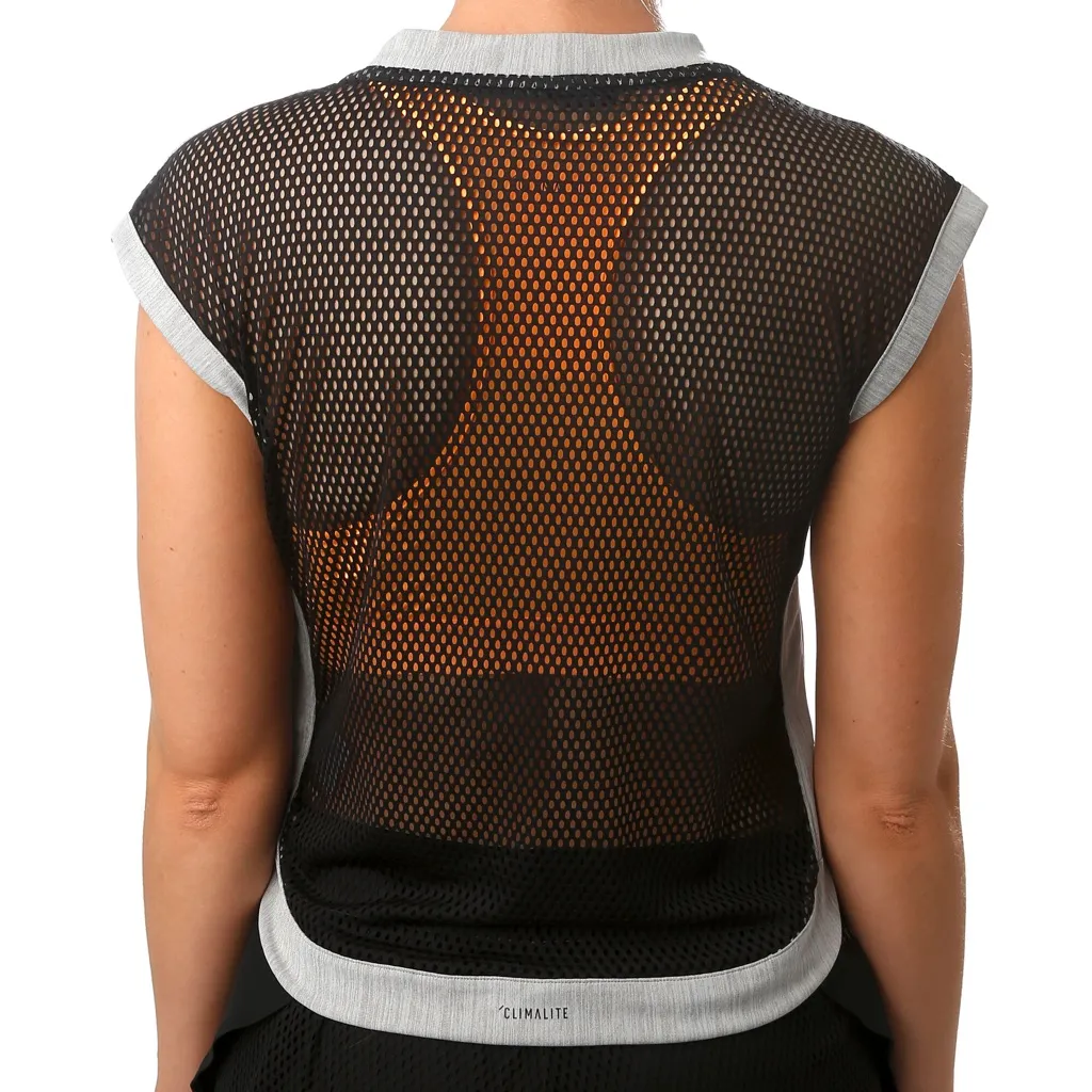 Adidas New York Grey Black Womens Tennis Shirt Climacool - Image 8