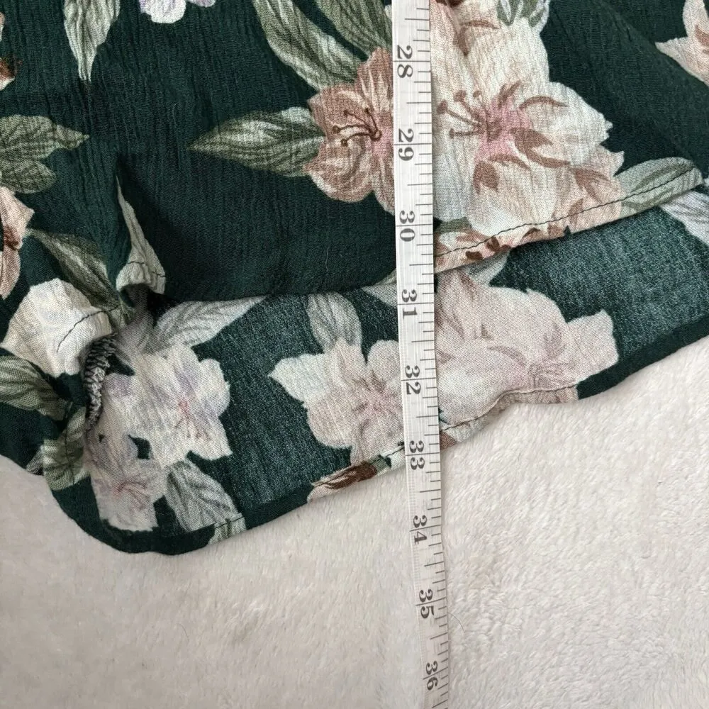 Show Me Your Mumu Romper Womens Size Medium Green Floral Long Sleeve Boho Indie - Image 6