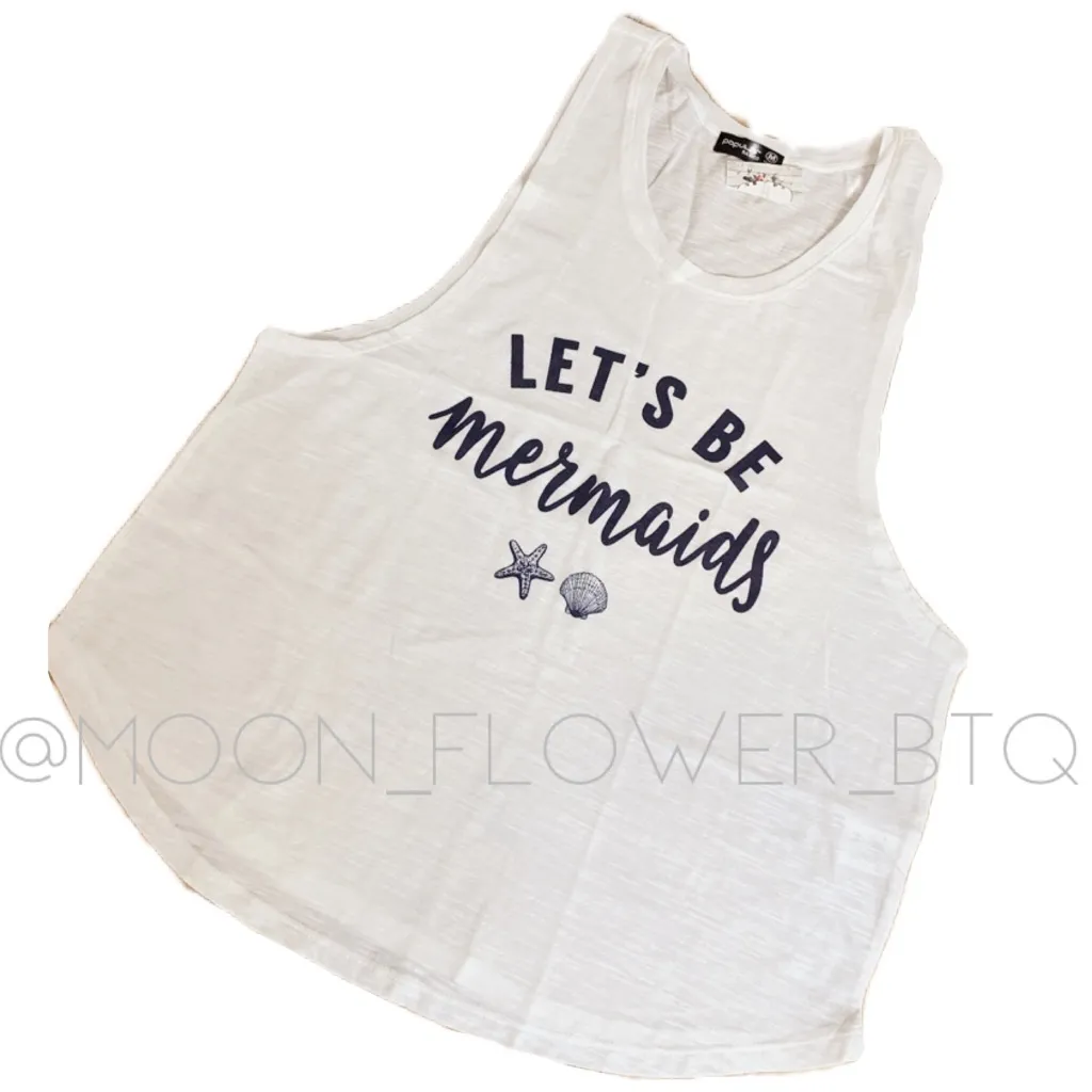 Let’s be Mermaids Tank Top White Size M - Image 4