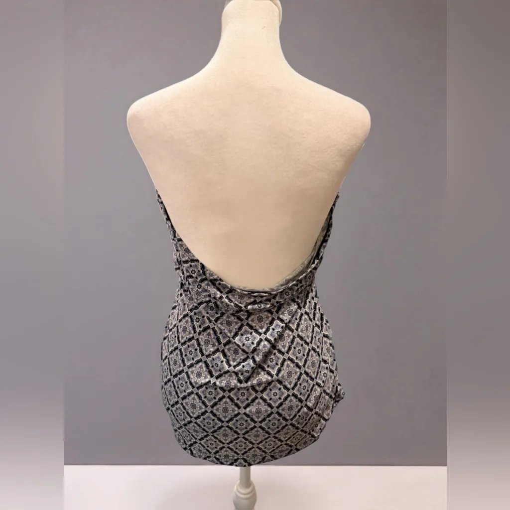 Chic Black and White Patterned Strapless Swim One Piece Size XL - Image 3