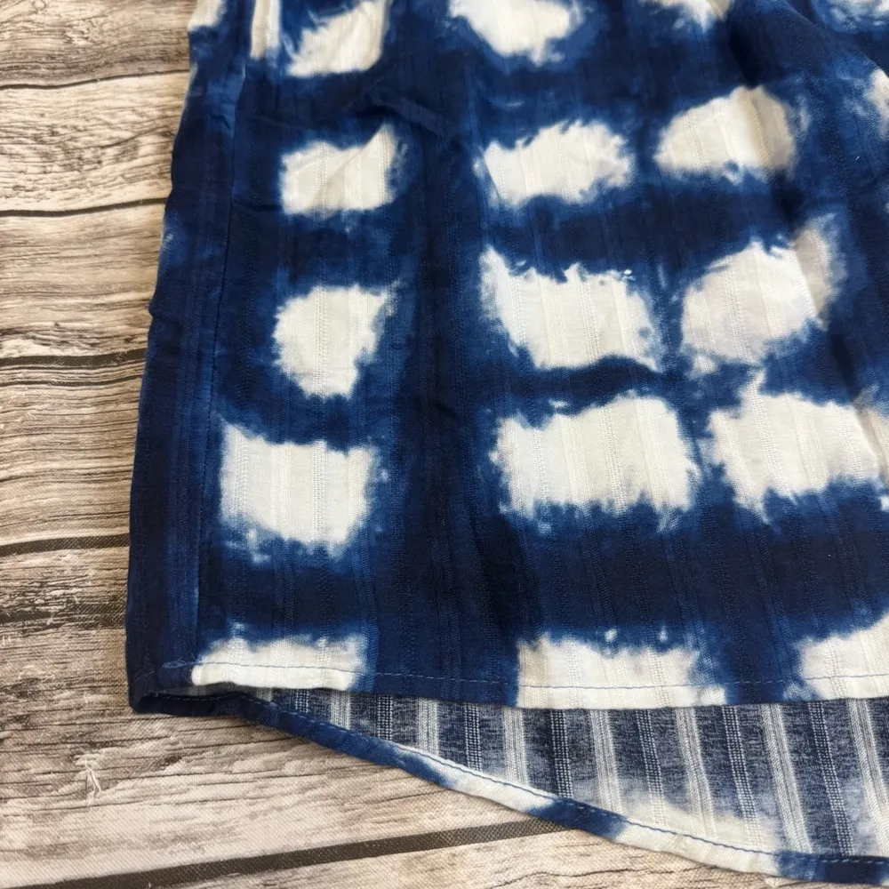 Sonoma Women's Off-The-Shoulder Peasant Blouse 3X Dark Blue White Smocked Loose - Image 7