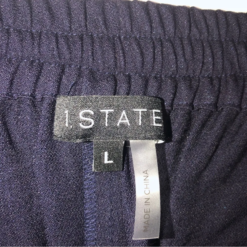 1 State Womens Size Large Jogger Style Cargo Pants Navy Blue Drawstring Viscose - Image 4