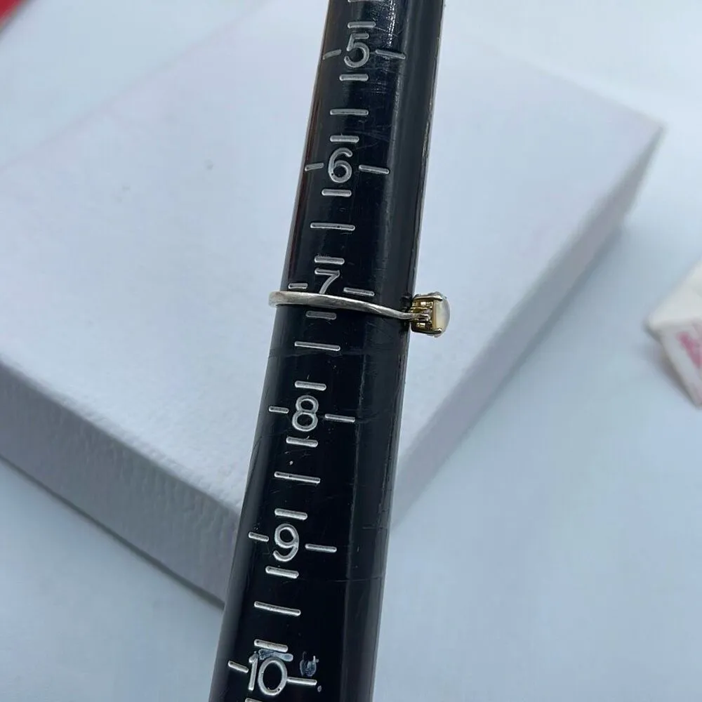 Sterling silver Opal diamond size 7:25 ring - Image 9