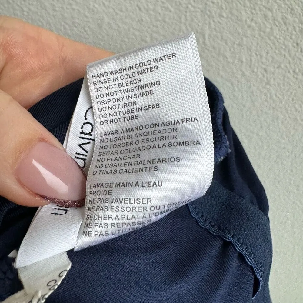 Calvin Klein Ruched Pleated Front Full Coverage Tummy Control One Piece Size 4 - Image 10