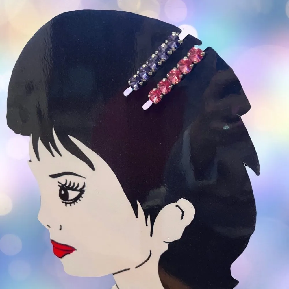 Handcrafted hair clip with Swarovski crystals Gold - Image 3