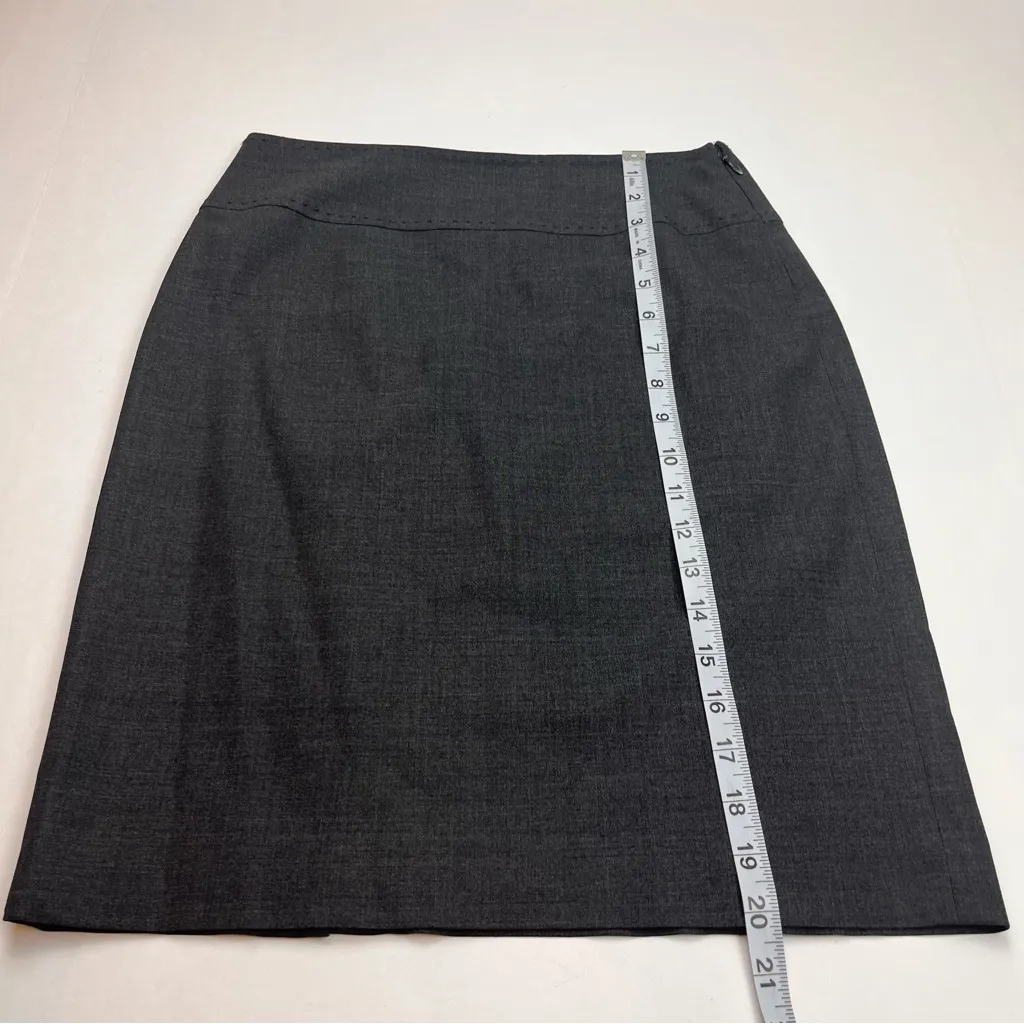 Elie Tahari Womens Size 2 Grey Gray Wool Blend Skirt Preppy Office Professional - Image 9