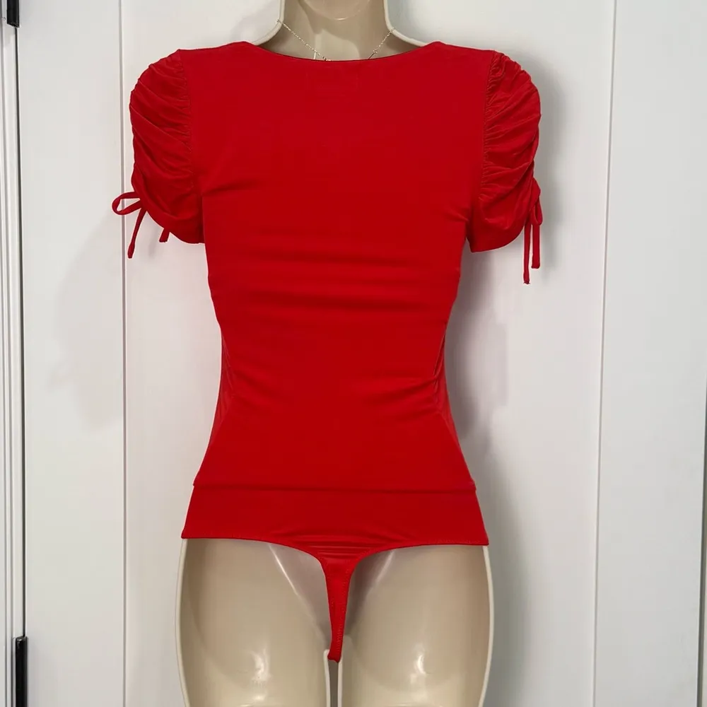 NWT Lovers And Friends Jupiter Bodysuit XS Red Bow Coquette Valentines Day Girly - Image 6