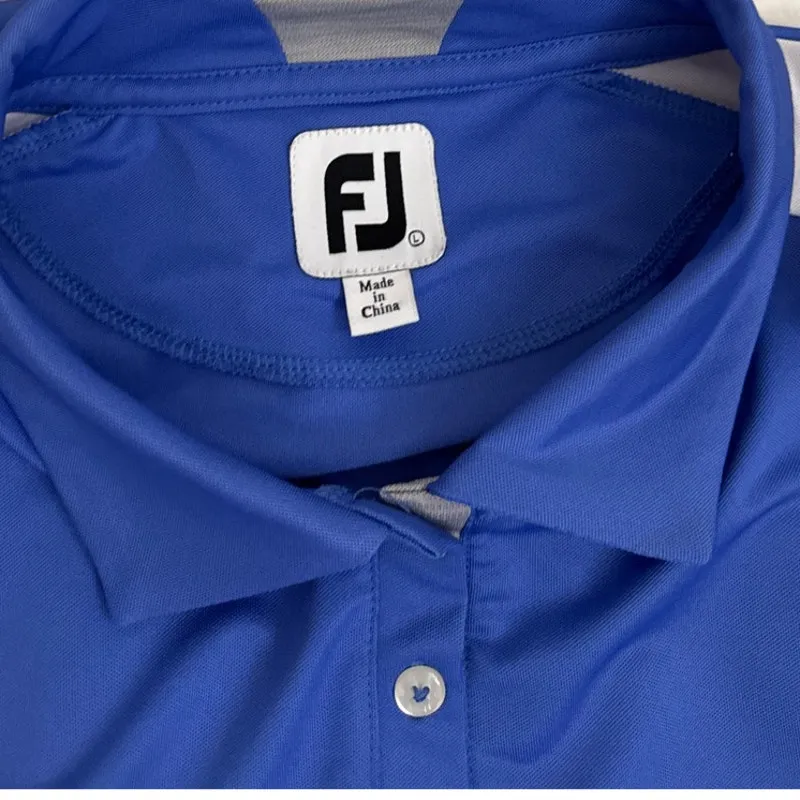 FootJoy Athletic Dress Blue White Performance Golf Tennis Polo Dress Size Medium - Image 4