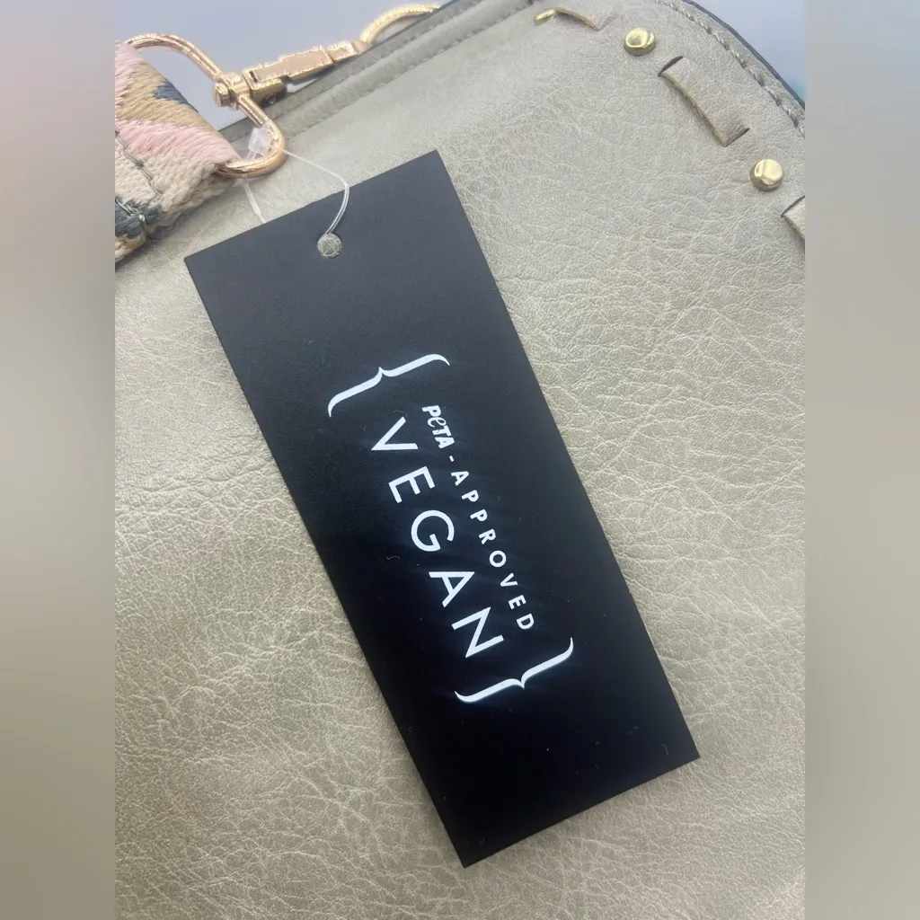 NEW Gray PETA Approved Vegan Pu Half Moon Xbody Bag Geometric Adjustable Strap - Image 12