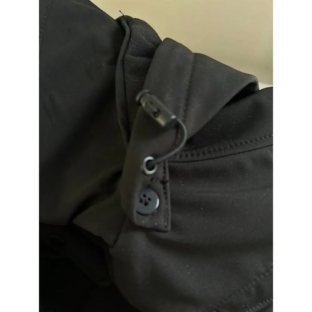 London Fog Womens Black Detachable Hooded Coat Belted Full Zip Stretch Large - Image 3