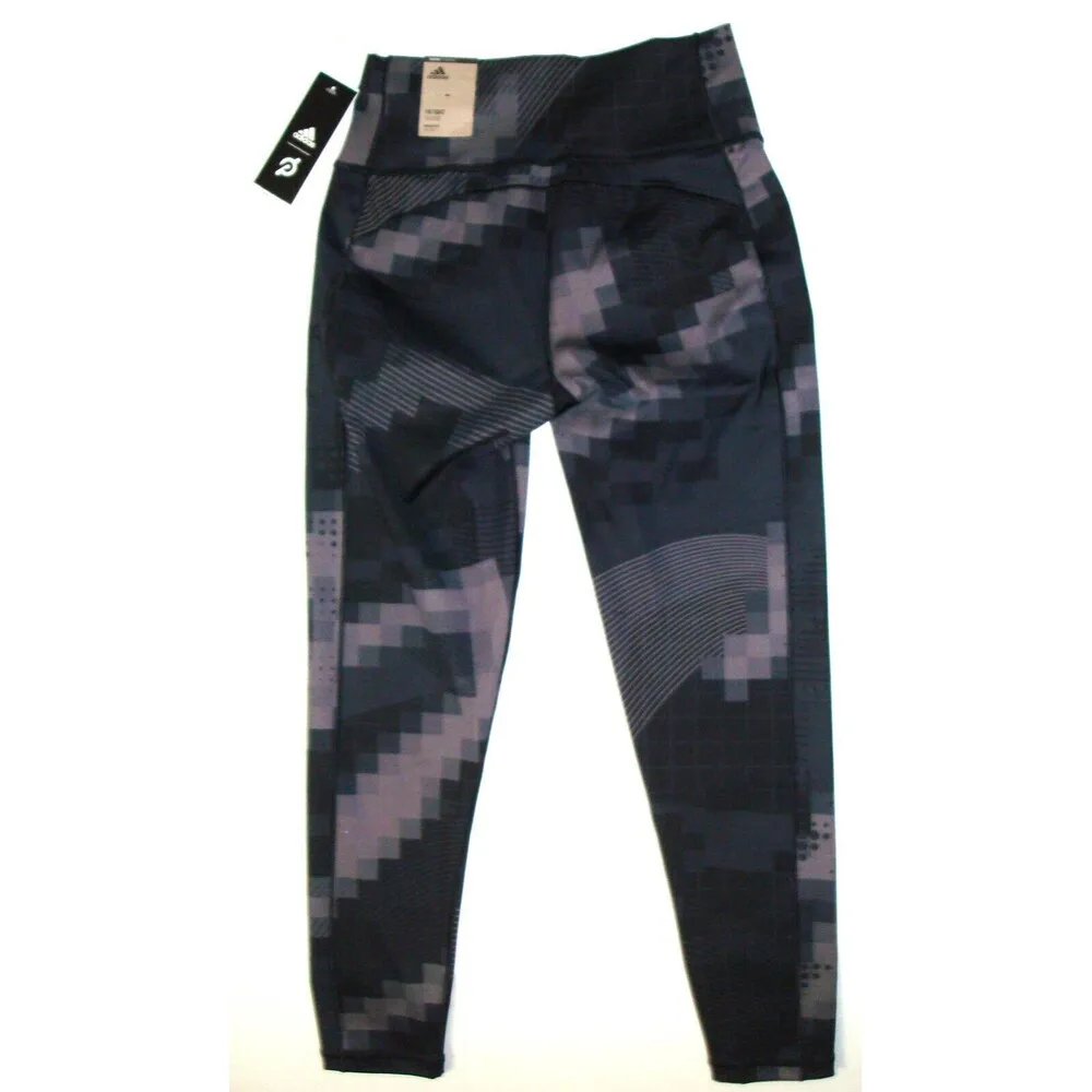 New NWT Peloton Adidas Leggings M HR Womens Black Gray Tight Logo Spinning Yoga - Image 6