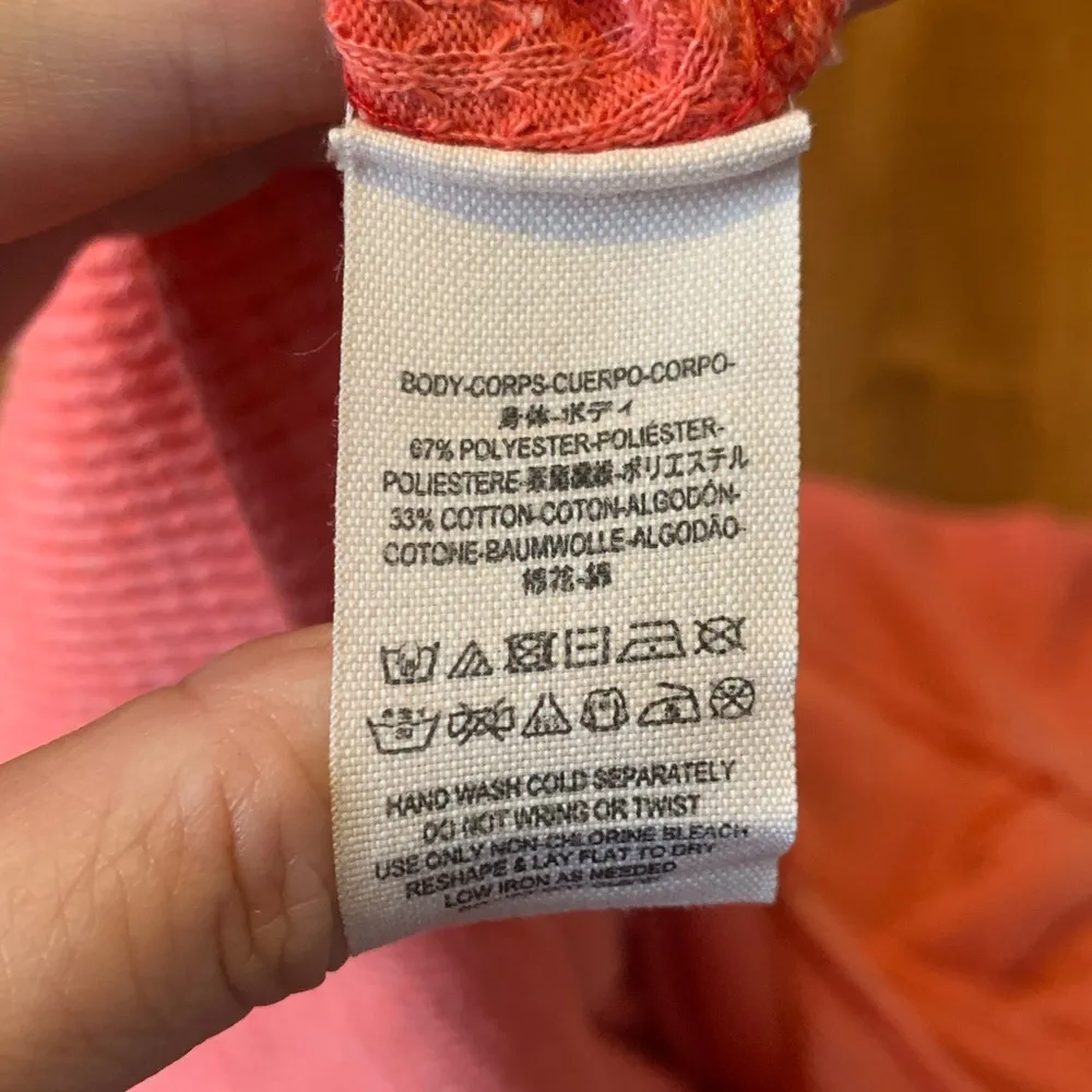 Free People We The Free Coral Kia Henley Top Medium waffle Swingy Babydoll Snap - Image 12