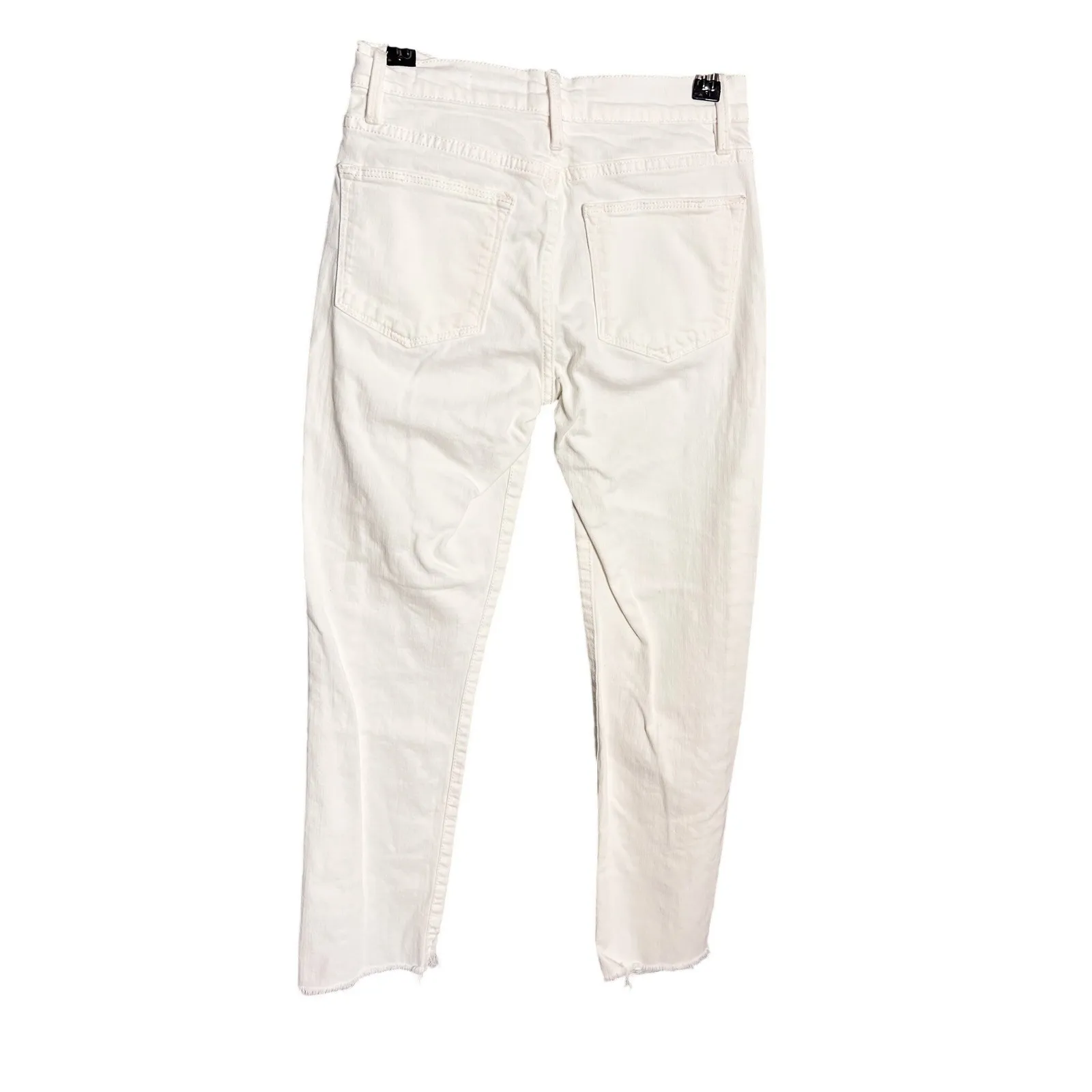 Frame Denim Le High Straight Jean Au Natural Laskey White Women's Size 25 - Image 5