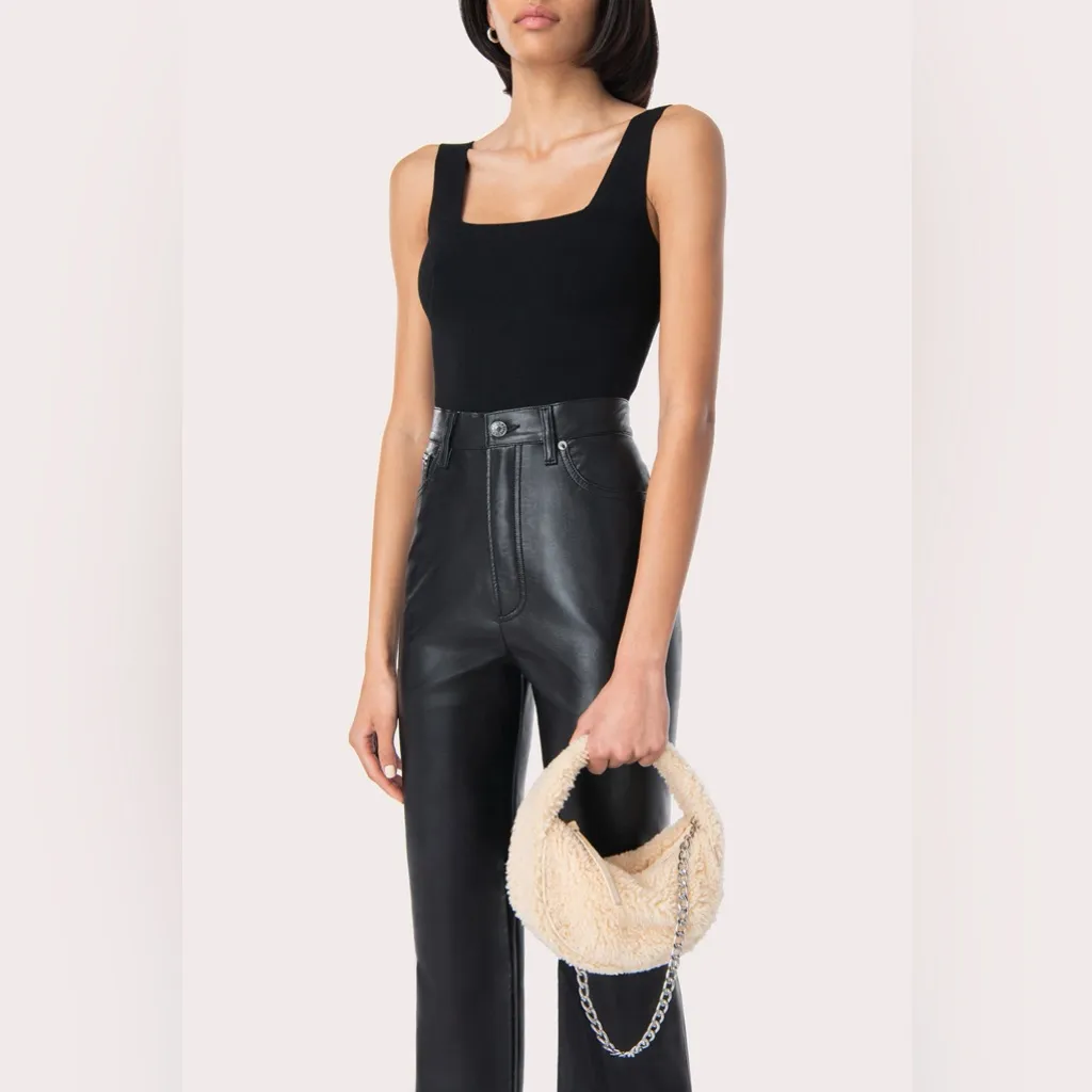 BY FAR Baby Cush Lilac‎ Shearling Chain Strap Shoulder Bag Purple - Image 2